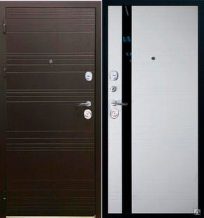 Дверь металлическая ( входная ) Verda SD-Prof - 36 Фортуна (Горький шоколад/ Дуб белый черный лакобель) 