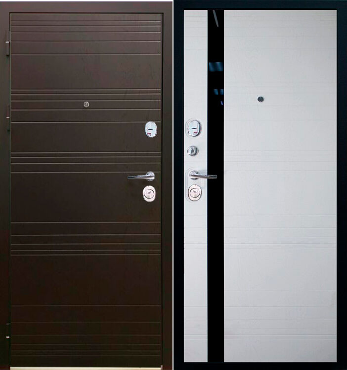 Дверь металлическая ( входная ) Verda SD-Prof - 36 Фортуна (Горький шоколад/ Дуб белый черный лакобель)