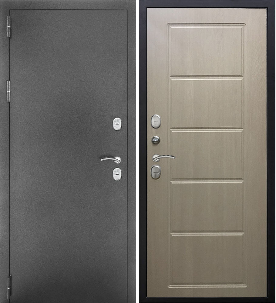 Дверь металлическая ( входная ) Verda SD-Prof-Термо с терморазрывом (темное серебро/капучино)