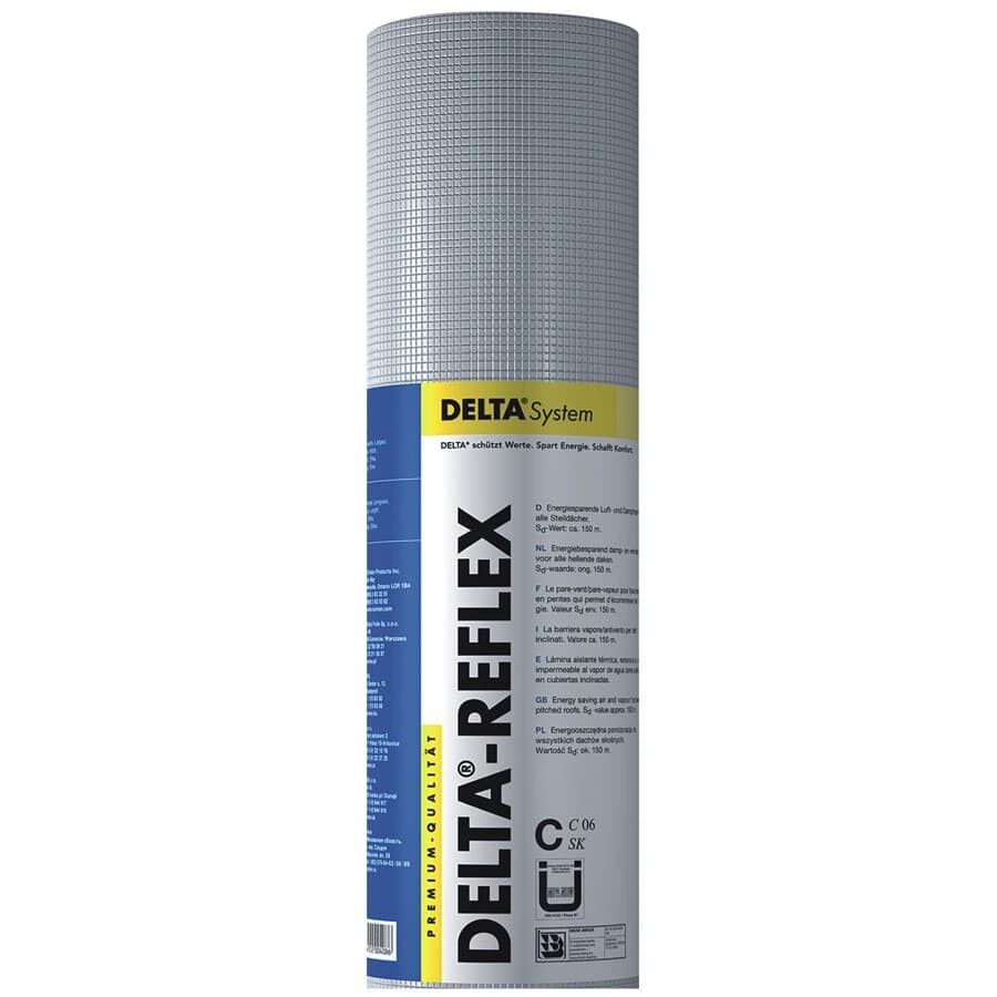 Пароизоляционная пленка Delta-Reflex 75м2 (1,5х50м) с алюминиевым рефлексным слоем (Дельта Рефлекс)