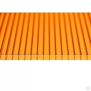 Поликарбонат 2100х6000х4мм (оранжевый) Мультигрин 0.47кг/м2 
