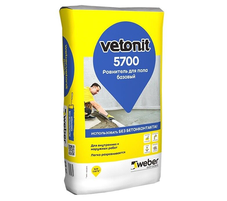 Ровнитель для пола Vetonit 5700 базовый, 25 кг