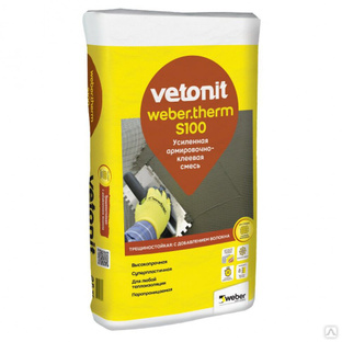 Штукатурно-клеевая смесь Weber Vetonit Therm S100 усиленная армировочная, 25 кг 