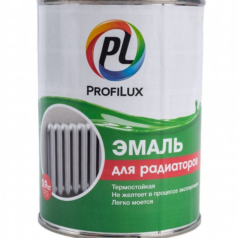 Эмаль для радиаторов акриловая белая 0,9 кг Profilux Professional