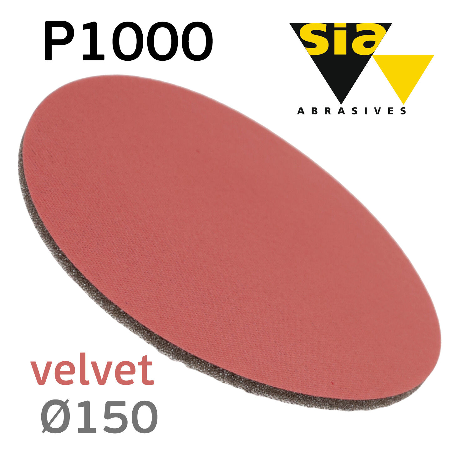 Круг на поролоне SIA velvet Р1000 (150мм) шлифовальный с липучкой