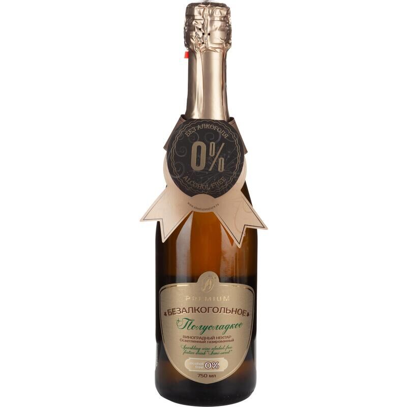 Шампанское безалкогольное Absolute Nature Полусладкое 0.75 л