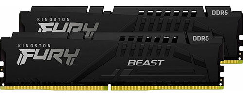 Оперативная память Kingston DDR5 64GB (2x32GB) 5600Mhz FURY Beast Black (KF556C40BBK2-64)