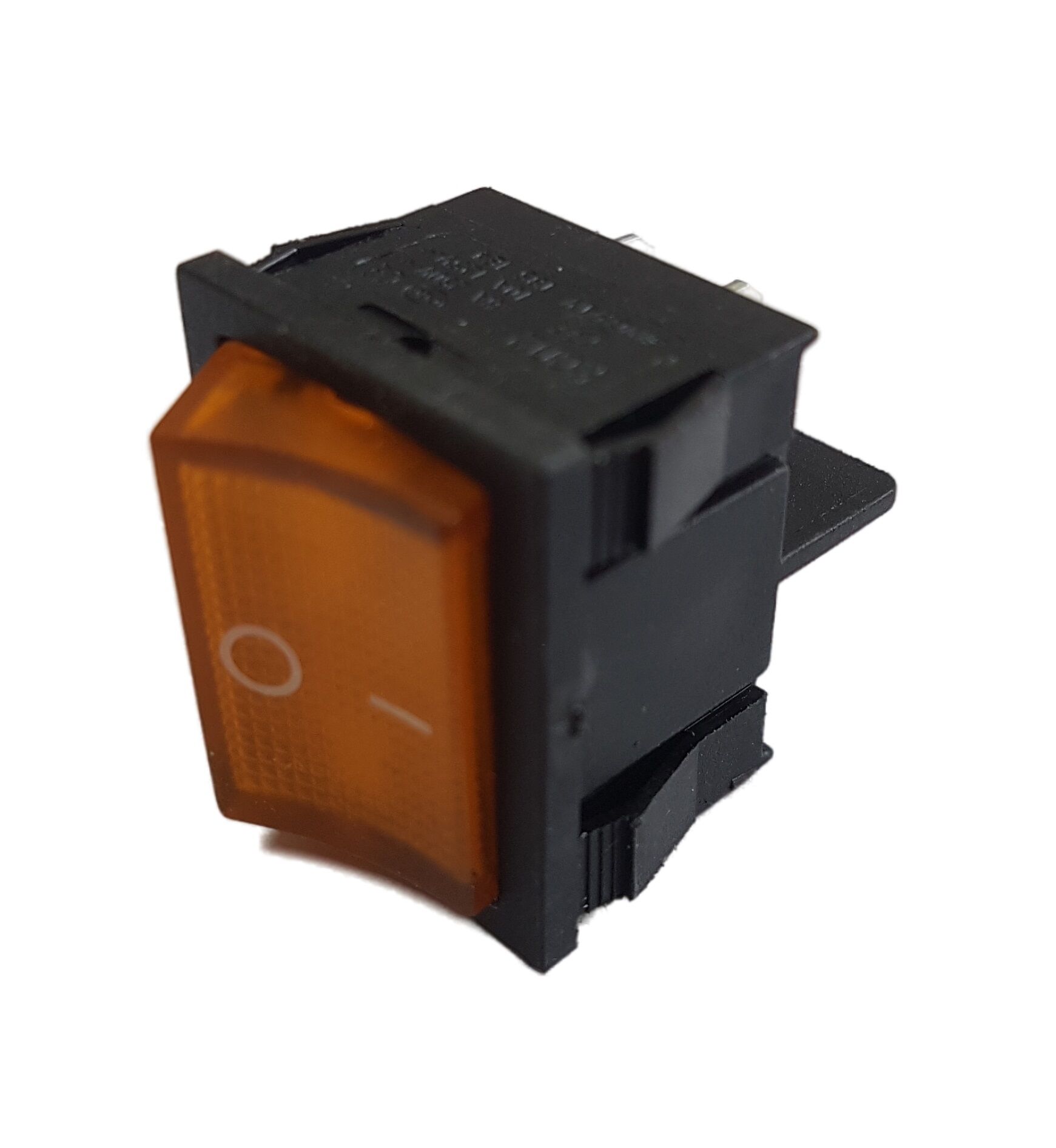 Переключатель широкий с подсветкой KCD2-501/4PN on-off, 4 контакта, 6A,12V (желтый)