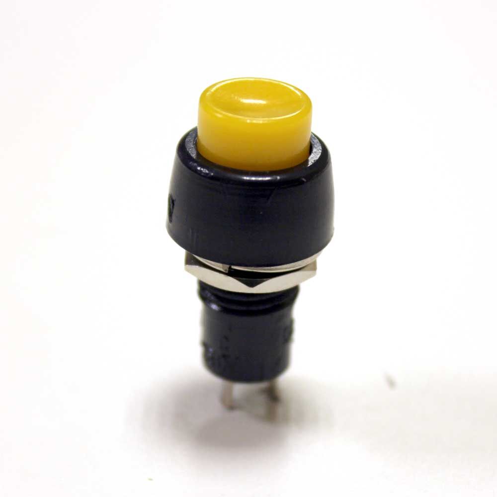 Кнопка с фиксацией круглая PBS-20A (DS-450) off-(on), 2 контакта, 1A, 250V (жёлтый)