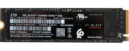 SSD накопитель Western Digital M.2 Black SN850 2000 Гб PCIe 4.0 3D TLC (WDS200T2X0E)