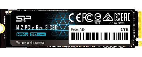 SSD накопитель Silicon Power M.2 A60 2000 Гб PCIe (SP002TBP34A60M28)