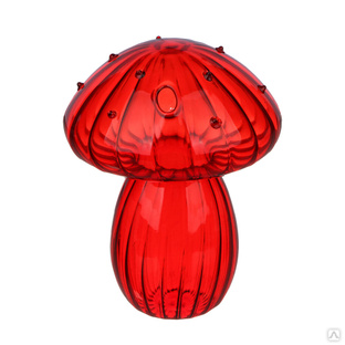 Ваза в форме гриба, 9x12см, стекло, цвет красный, арт.03-4 #1