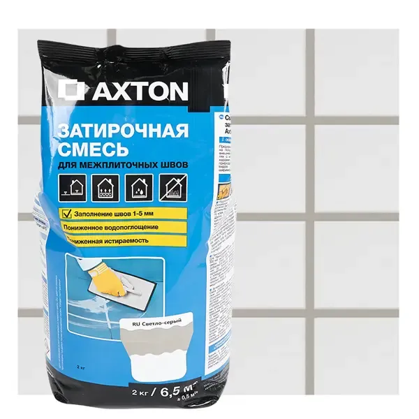 Затирка цементная Axton A110 цвет светло-серый 2 кг AXTON Затирочная смесь