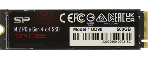 SSD накопитель Silicon Power M.2 UD90 500 Гб PCIe 4.0 (SP500GBP44UD9005)