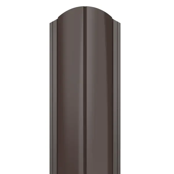 Штакетник Вегасток Lux полукруглый 1500x130мм 3D-рез двустороннее покрытие RAL 8017коричневый