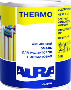 Эмаль акриловая для радиаторов п/матовая "AURA LUXPRO THERMO" База А 0,9л 