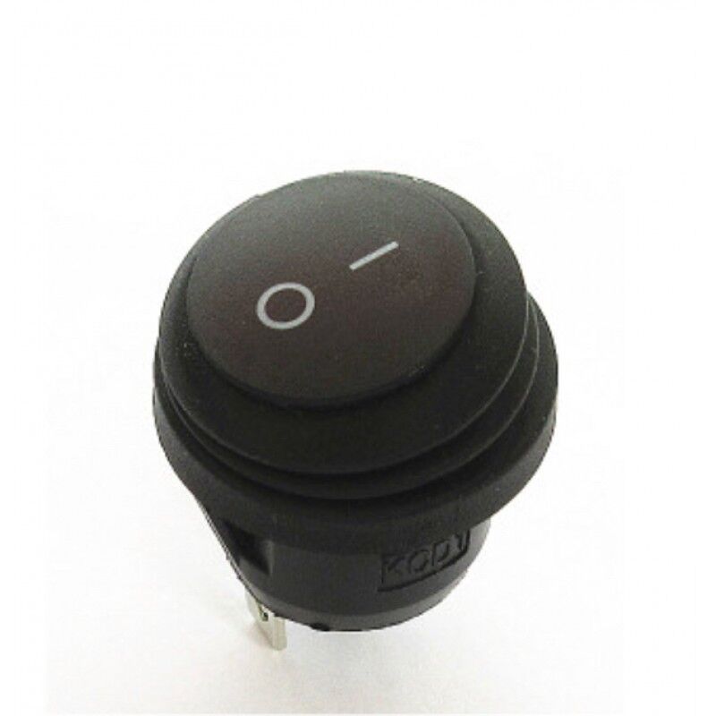 Переключатель круглый с подсветкой и влагозащитой KCD1-201/2P FS on-off, 2 контакта 220В (чёрный) 1