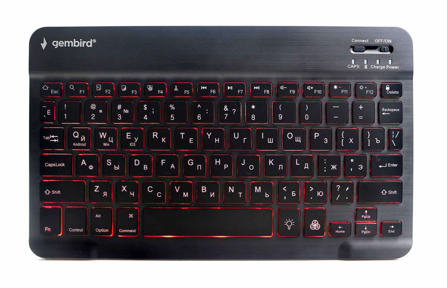 Клавиатура беспроводная, 78 клавиш, Bluetooth, ножничный тип клавиш, ультратонкая Gembird KBW-4N