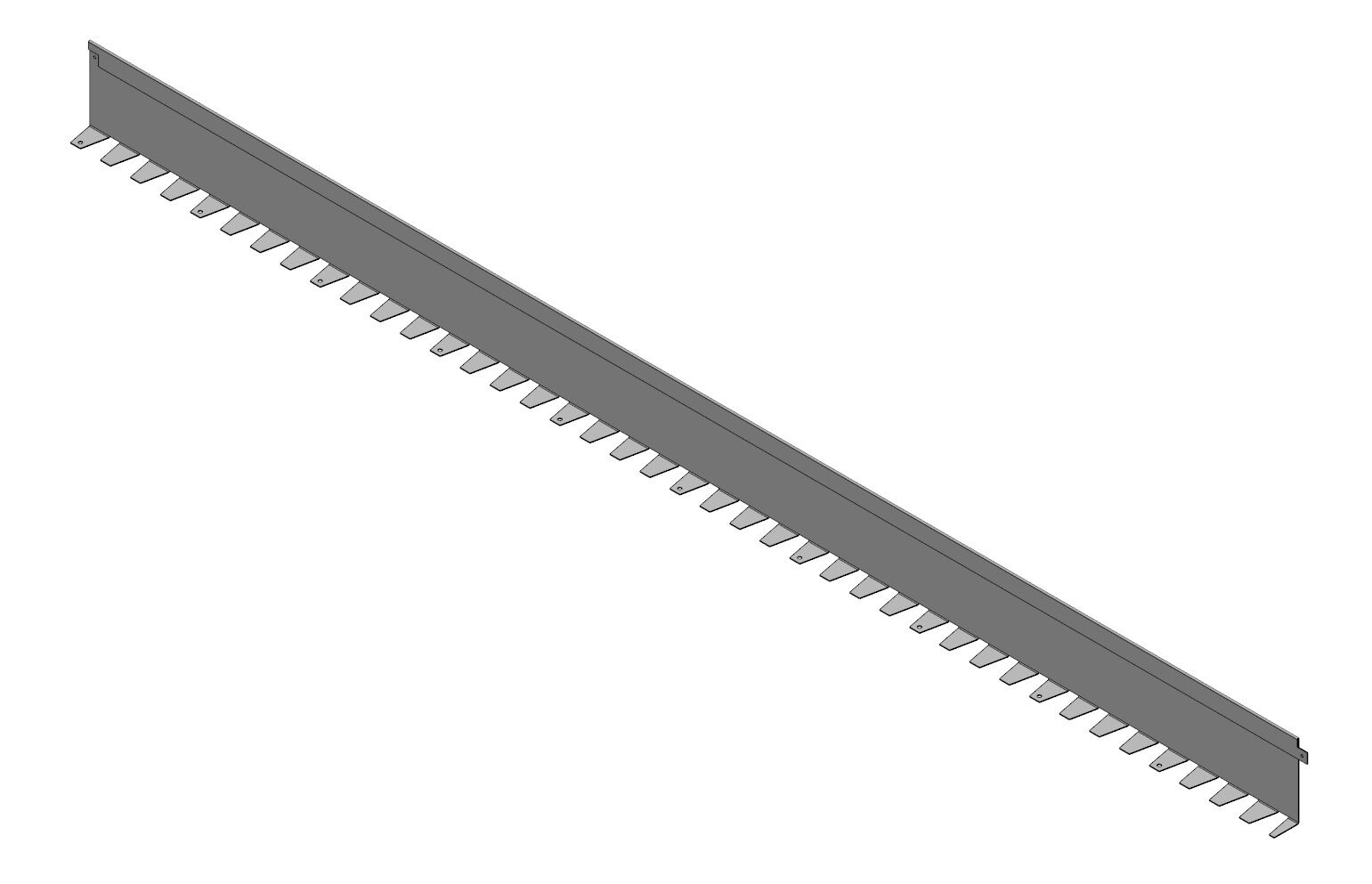 Бордюр металлический (стальной) оцинкованный длиной 2420 мм толщина стали 1,5 мм