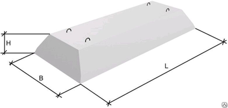 Плита ленточного фундамента ФЛ 8.6-3 800х580х300 мм