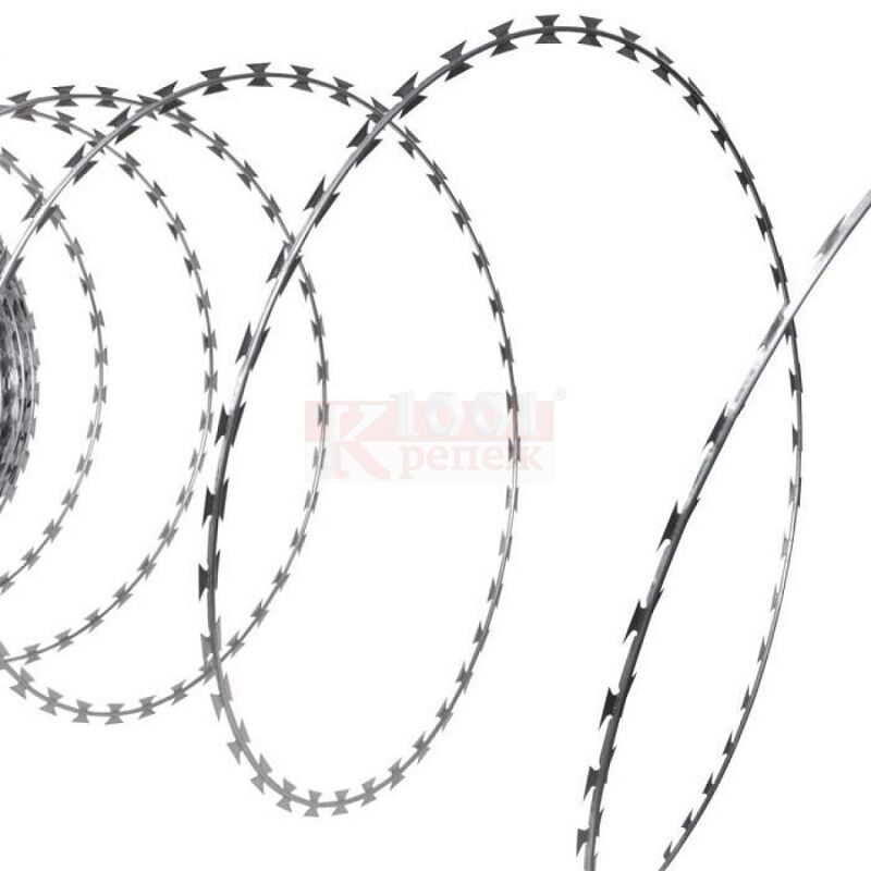 PR K 3Z Проволока колючая со спиральным барьером безопасности СББ с тремя клепками оц. сталь, 500/25/3 1001 КРЕПЕЖ