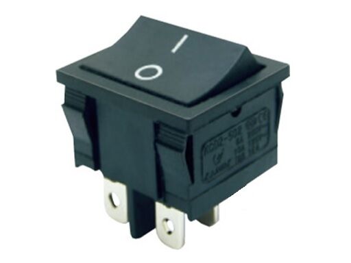 Переключатель широкий без подсветки KCD2-501/4P on-off, 4 контакта, 6A, 220V (чёрный) 1