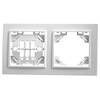 Рамка двухместная горизонтальная, серия Эрна, PFR00-9002-01, белый Feron
