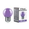 Лампа светодиодная, (1 W) 230 V E27 фиолетовый G45, LB-37 Feron