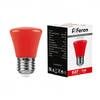 Лампа светодиодная, (1 W) 230 V E27 красный C45, LB-372 Feron