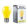 Лампа светодиодная, (3 W) 230 V E27 желтый A50, LB-375 Feron
