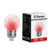 Лампа-строб, (1 W) 230 V E27 красный G45, LB-377 Feron