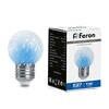 Лампа-строб, (1 W) 230 V E27 синий G45, LB-377 Feron