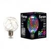 Лампа светодиодная, (3 W) 230 V E27 RGB G80, LB-381 Feron