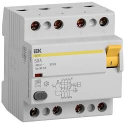 Выключатель дифференциального тока 4 модульный ВД1-63 (УЗО) 4Р 50А 30мА тип AC IEK