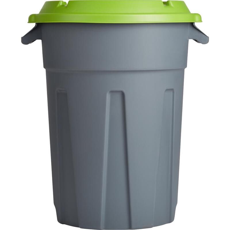 Бак для отходов 80 л пластиковый серый/зеленый NoName