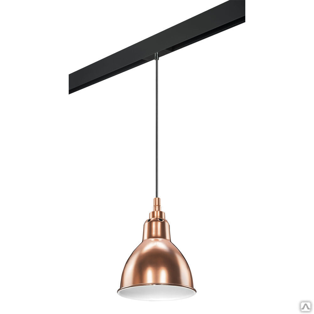 Светильник для 1-фазного трека LOFT 1х40W E14 розовое золото/черный (765013+595007)