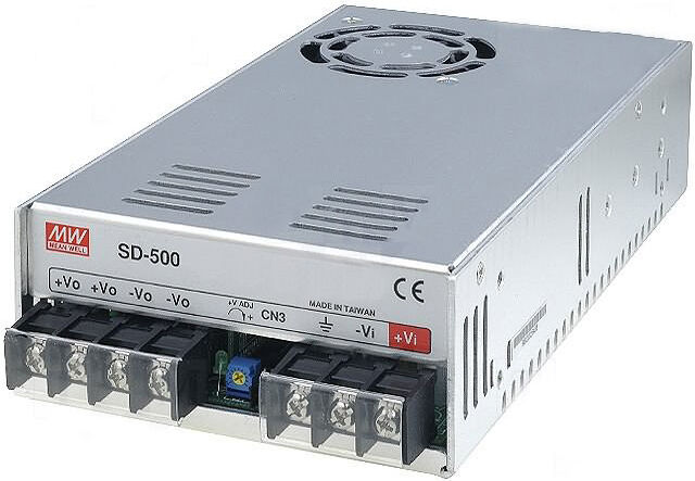 Преобразователь DC-DC модульный Mean Well SD-500L-12 конвертор: 500 Вт; корпус в кожухе; выход 12В @ 40А; вход: 19...72