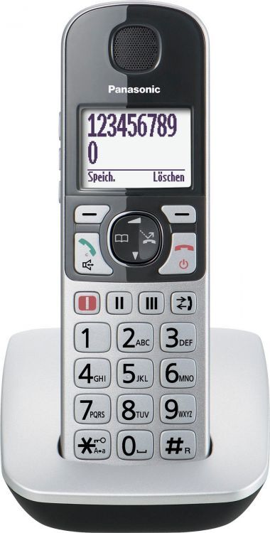 Телефон DECT Panasonic KX-TGE510RUS (для слабослышащих, ударопрочный, 4 экстр. набора, умный звонок, 0 излучения в режим