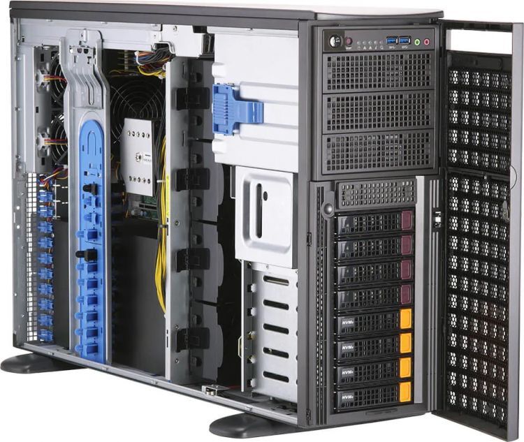 Серверная платформа 4U Supermicro SYS-740GP-TNRT 2*LGA4189, C621A, 16*DDR4(3200), 8*3.5" HS NVMe/SATA/SAS, 2*M.2, 7*PCIE