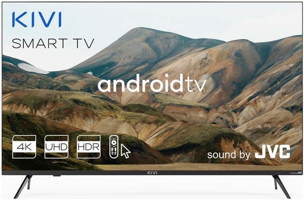 Телевизор KIVI 50U740LB чёрный, 1366*768, WiFi, BT, 3*USB, 4*HDMI, 3,5jack, mini RCA, Android TV