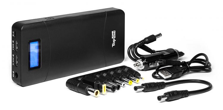 Аккумулятор внешний универсальный TopOn TOP-T72 18000mAh (66.6Wh) QC 2.0, 2 USB для ноутбука, планшета, смартфона и акку