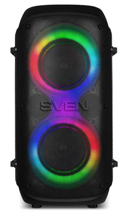 Портативная акустика 2.0 Sven PS-800 SV-021511 черная (100 Вт, TWS, BT, FM, USB, microSD, LED-дисплей, 4400мА*ч)