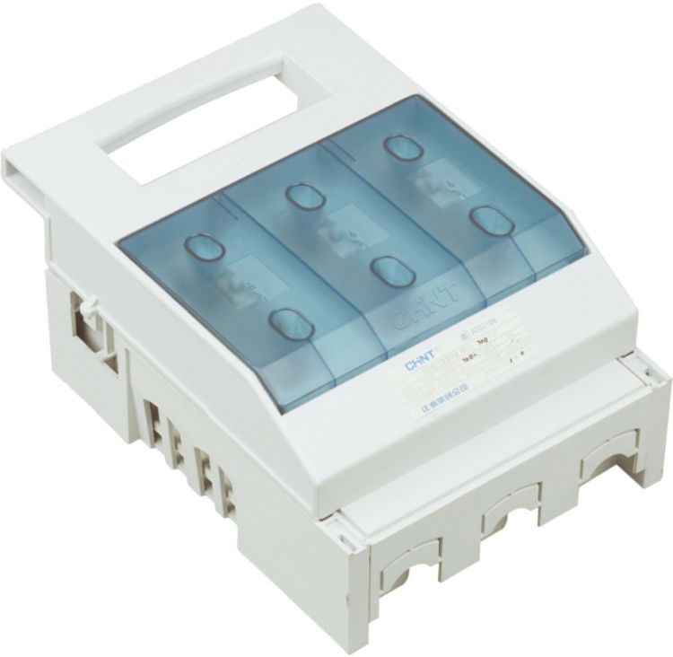 Выключатель-разъединитель CHINT 403017 3P, 100А, NHR17-100/3, откидной с плавкими вставками, со вспомогат. контактами