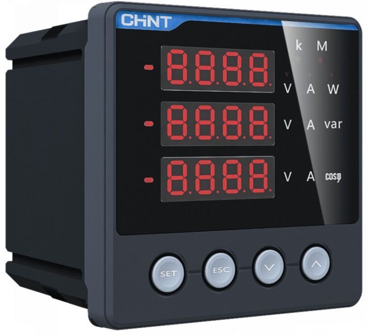 Прибор измерительный многофункциональный CHINT 765094 PD666-3S4 3ф 5А RS-485 96х96 LED дисплей 380В