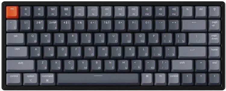 Клавиатура беспроводная Keychron K2 84 клавиши, алюминиевый корпус, RGB подсветка, Hot-Swap, Gateron Blue Switch