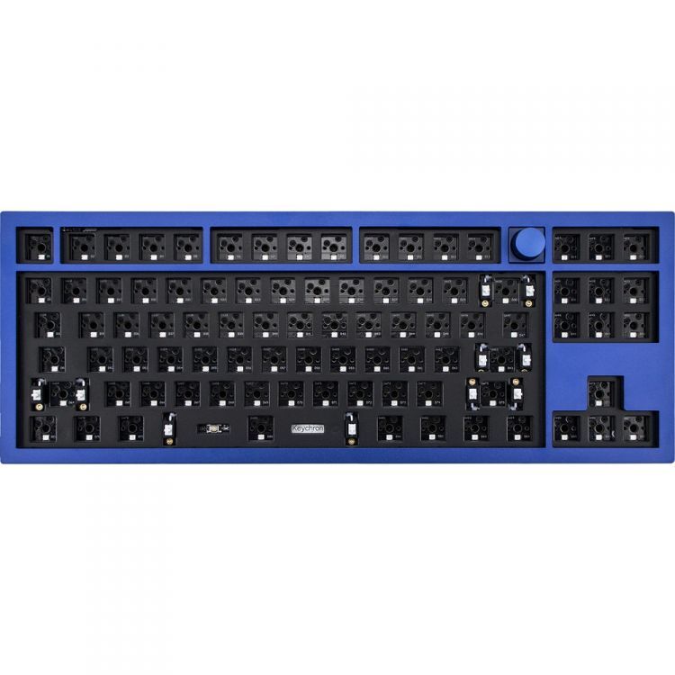Клавиатура Keychron Q3 механическая, QMK TKL Knob, алюминиевый корпус, RGB подсветка, Barebone, синий