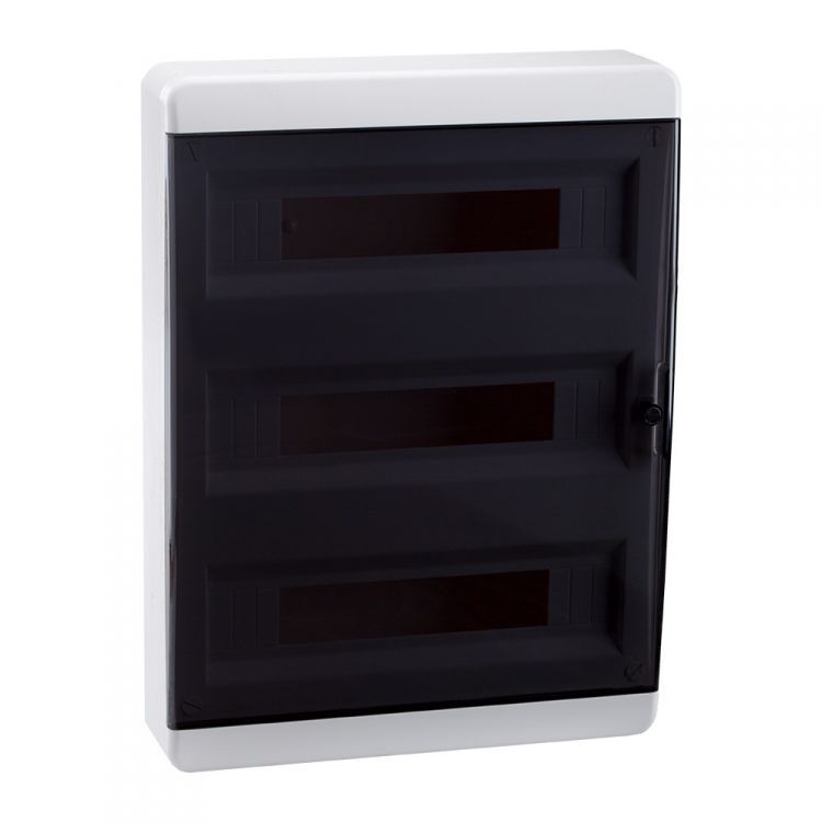 Корпус КЭАЗ 117935 пластиковый Навесной OptiBox P-BNK-2-54-IP41 Прозрачная черная дверь