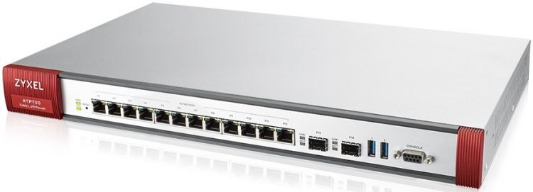 Межсетевой экран ZYXEL ZyWALL ATP700 Rack, 12 (LAN/WAN) портов GE, 2xSFP, 2xUSB3.0, AP Controller (8/264), Device HA Pro