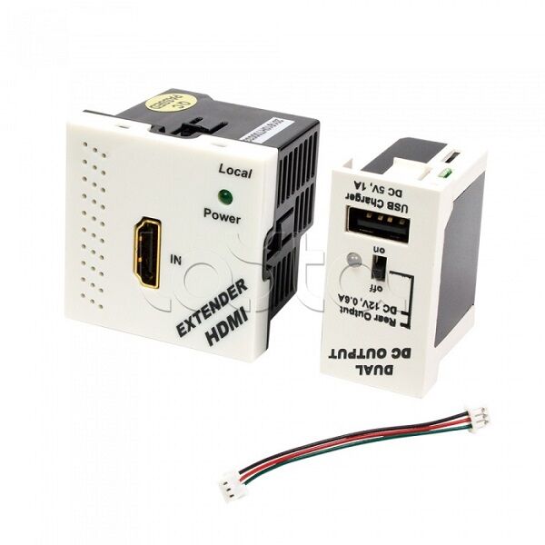 Конвертер Lanmaster LAN-SIP-23HDMI/TX-WH RJ45-HDMI, передатчик + блок питания, формата Mosaic, 45x45мм + 22.5х45мм, белы