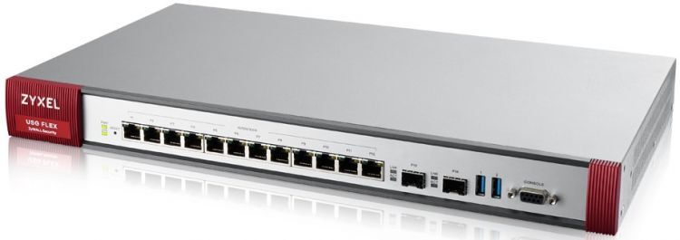 Межсетевой экран ZYXEL USG FLEX 700 Rack, 12 конфигурируемых (LAN/WAN) портов GE, 2xSFP, 2xUSB3.0, AP Controller (8/264)